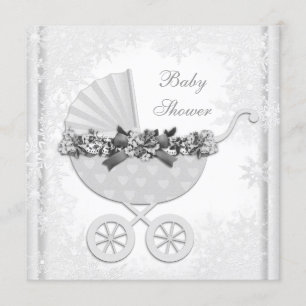Witte sneeuwvlok Winter Wonderland Baby shower Kaart