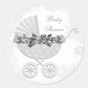 Witte Sneeuwvlokje Winter Wonderland Baby Shower Ronde Sticker