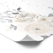 Witte sneeuwvlokken 1e Verjaardag Welkomstbord Poster (Hoek)