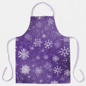 Witte Sneeuwvlokken Amethist Paarse Schort (Voorkant)