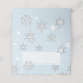 Witte sneeuwvlokken Blauwe bruiloft Gevouwen Plaat (Buitenkant ongevouwen)