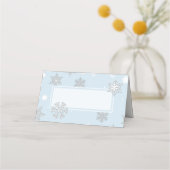 Witte sneeuwvlokken Blauwe bruiloft Gevouwen Plaat (Voorkant)