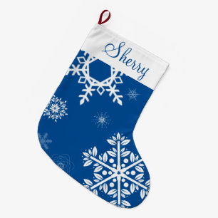 Witte sneeuwvlokken Blauwe Kerstsok