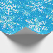 Witte sneeuwvlokken cadeaupapier (Hoek)