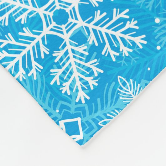 Witte sneeuwvlokken fleece deken (Hoek)