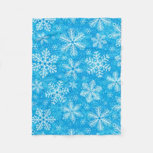 Witte sneeuwvlokken fleece deken (Voorkant)