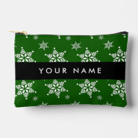 Witte sneeuwvlokken, Groen, Jouw naam, Personalise