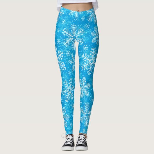 Witte sneeuwvlokken leggings (Voorkant)