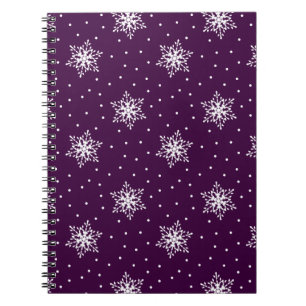 Witte sneeuwvlokken met polkadotspatroon notitieboek