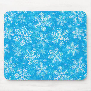 Witte sneeuwvlokken muismat