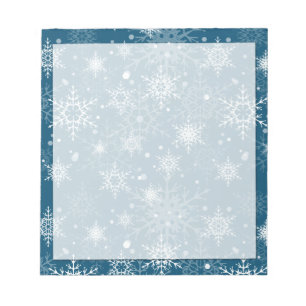 Witte sneeuwvlokken notitieblok