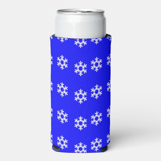 Witte sneeuwvlokken op blauw (Seltzer Voorkant)