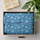 Witte sneeuwvlokken op Bright Blue Tissuepapier (Geschenk)