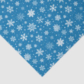 Witte sneeuwvlokken op Bright Blue Tissuepapier (Detail)