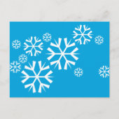 Witte sneeuwvlokken op een blauwe achtergrond briefkaart (Voorkant)