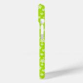 Witte sneeuwvlokken op groen winterpatroon Case-Mate iPhone case (Achterkant / Links)