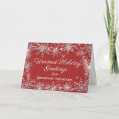 Witte sneeuwvlokken op Red Christmas Corporate Kaart (Voorkant)