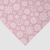 Witte sneeuwvlokken op roze kerst tissuepapier (Detail)