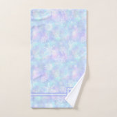 Witte sneeuwvlokken op Winter Pastels Monogrammed Bad Handdoek (Handdoek)