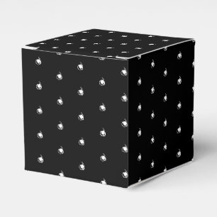 Witte sneeuwvlokken patroon zwart geschenk bedankdoosjes