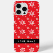 Witte sneeuwvlokken, rood, Jouw naam, personaliser Case-Mate iPhone Case (Achterkant)