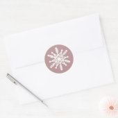 Witte sneeuwvlokken Roos roze Ronde Sticker (Envelop)