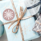 Witte sneeuwvlokken Roos roze Ronde Sticker