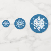 Witte sneeuwvlokken saffier blauw confetti (Voorkanten)