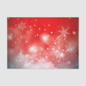 Witte sneeuwvlokken Sparkles en Bokeh op Red Tissuepapier (Voorkant)