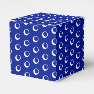 Witte sneeuwvlokken stippen kobalt blauw geschenk bedankdoosjes