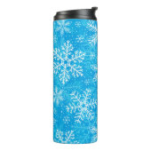 Witte sneeuwvlokken thermosbeker (Gedraaid links)