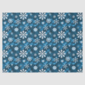 Witte sneeuwvlokkenpatroon op blauwe koele winter tissuepapier (Voorkant)