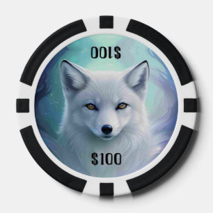 Witte Sneeuwvos op Ijsland Aangepast Bedrag Poker Chips