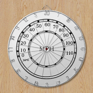 Witte snelheidsmeter MPH Garage Dart Board Dartbord