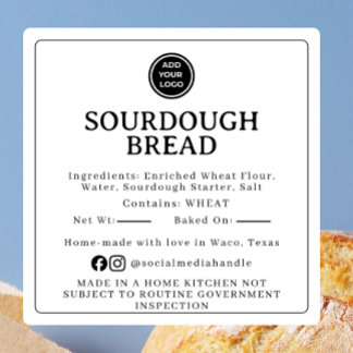 Witte Sourdough Ingrediënten Cottage Law Sticker