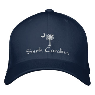 Witte South Carolina Palmetto Moon Geborduurde Hoe Pet
