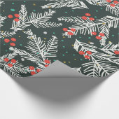 Witte spar takken- Kerstdecoratie Cadeaupapier (Hoek)