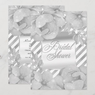 Witte Sparkle Glam Glitter Bloemen Vrijgezellenfee Kaart