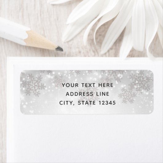 Witte Sparkle Sneeuwvlokken Winter Wonderland Brui Etiket (Insitu)