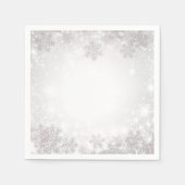 Witte Sparkle Sneeuwvlokken Winter Wonderland Brui Servet (Voorkant)