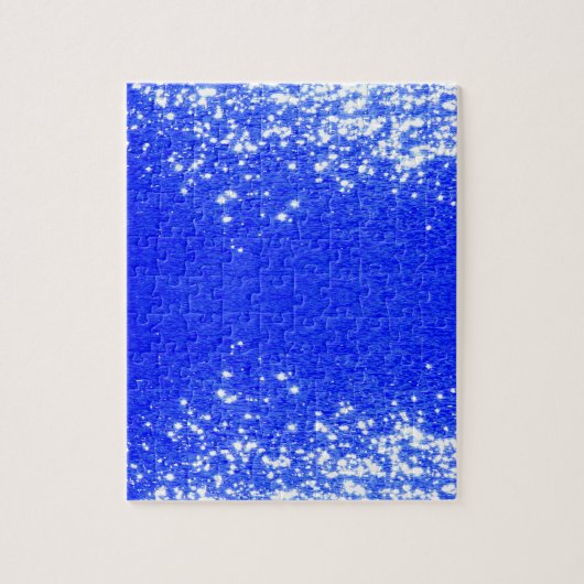 Witte Sparkles en blauwe achtergrond Legpuzzel (Verticaal)