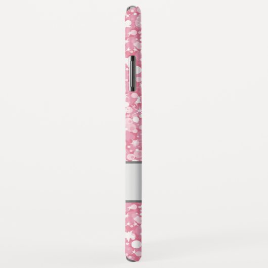 Witte sparren en roze glitterpatroon Case-Mate iPhone case (Achterkant/rechts)