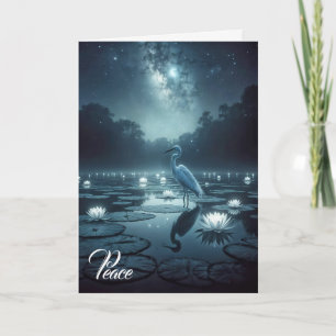 Witte spijt met water lelies sympathie kaart