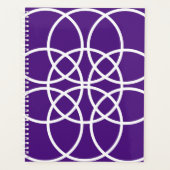 Witte spiraalvormige cirkels op Paarse Planner (Voorkant)