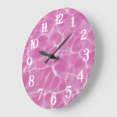 Witte splash nummers roze zwembad grote klok (Hoek)