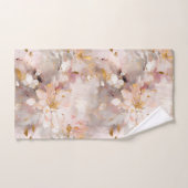 Witte Splashy Abstract Flowers Neutral Tones Bad Handdoek (Handdoek)