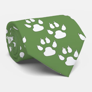 Witte Sport Mascotte CLAW Paw op Groen Stropdas