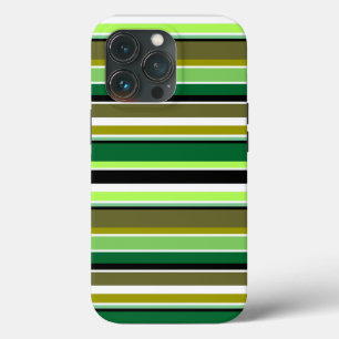 Witte staafjes met fijne groene streep iPhone 13 pro hoesje