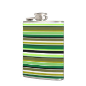 Witte staafjes met fijne groene streep heupfles (Links)