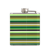 Witte staafjes met fijne groene streep heupfles (Achterkant)